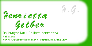 henrietta gelber business card